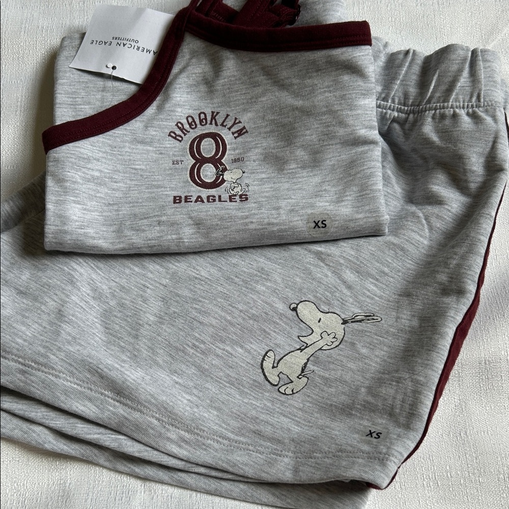 Snoopy Lounge Set American Eagle Outfitters size XS NWT! Top and Shorts Pajama